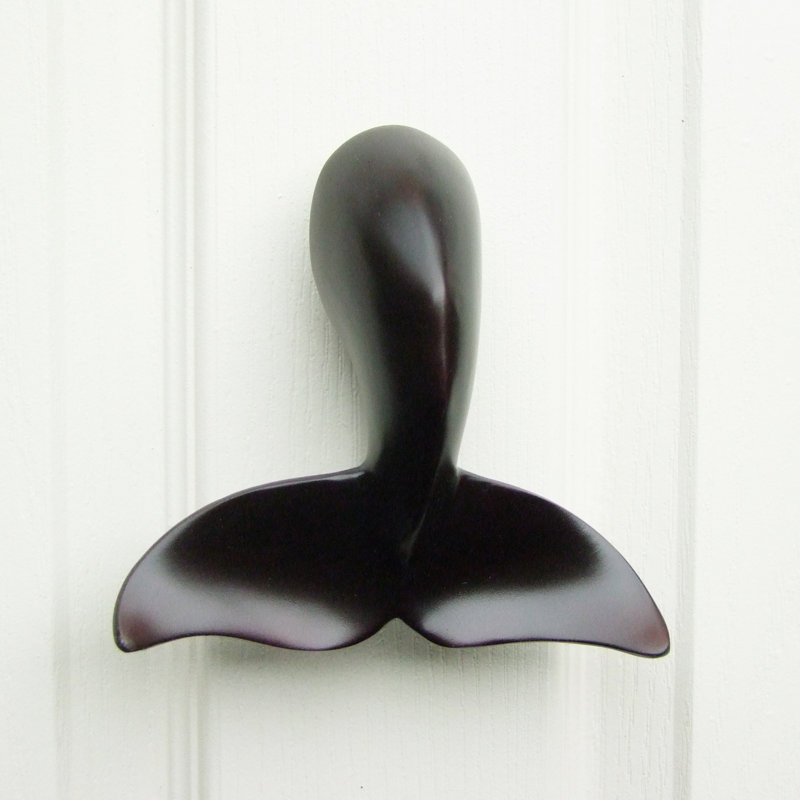 Humpback Whale Tail Door Knocker, Oiled Bronze