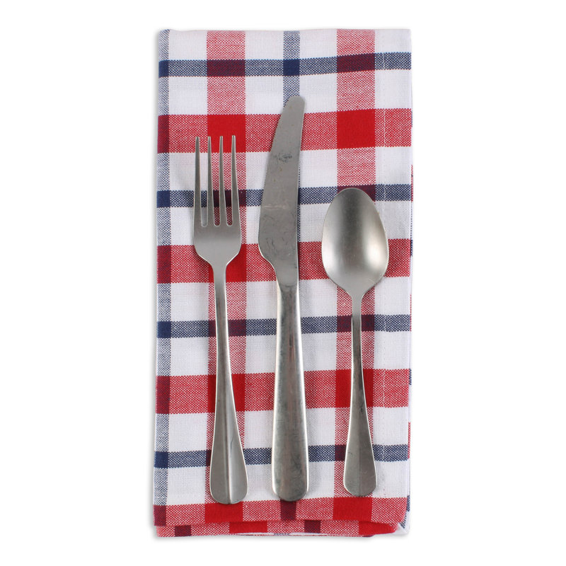 Del Mar Cotton Plaid Square Napkin