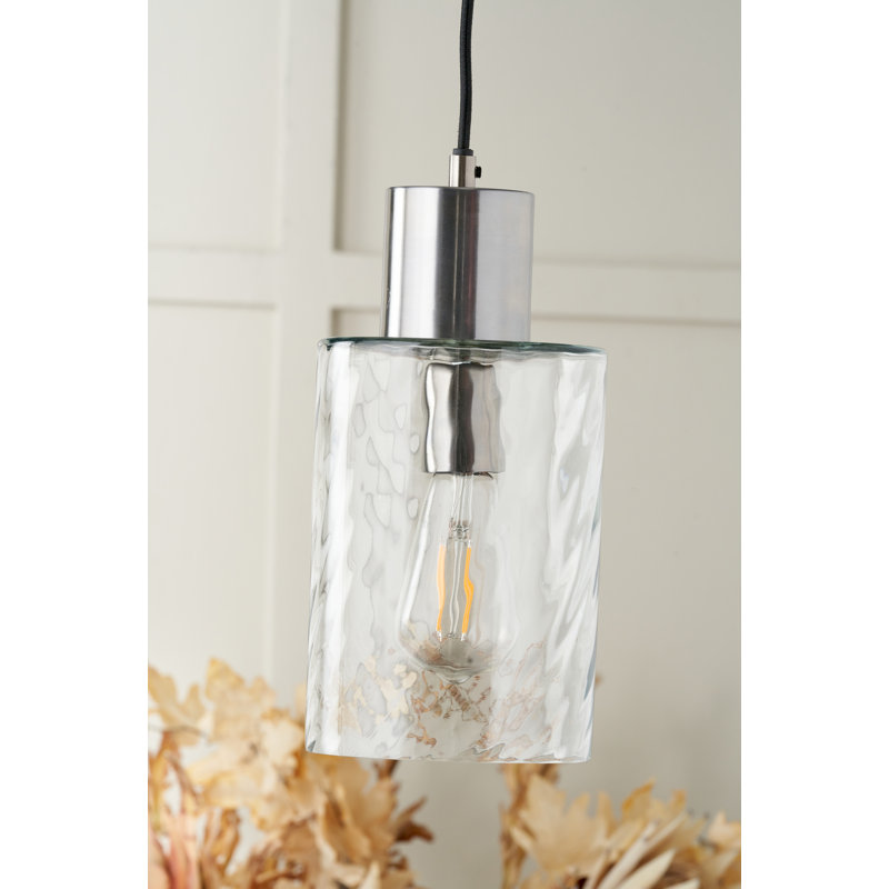 1 - Light Cylinder Pendant, Brushed Nickel