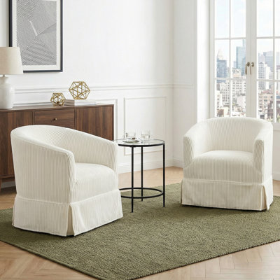 Ensemble de 2 chaises demi-tonneau pivotantes rembourrées