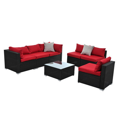 Sièges de patio - Structure en tube de métal, PE, meubles gris foncé avec tube solide, double ligne et housses de coussin amovibles pour la cour