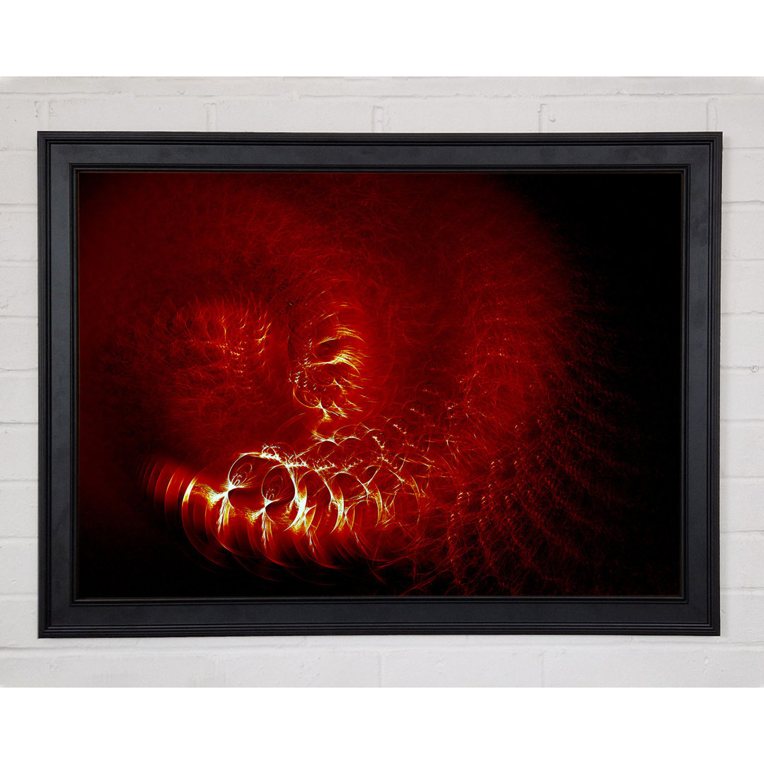 Time Tunnel Vibrant Red Gerahmter Druck