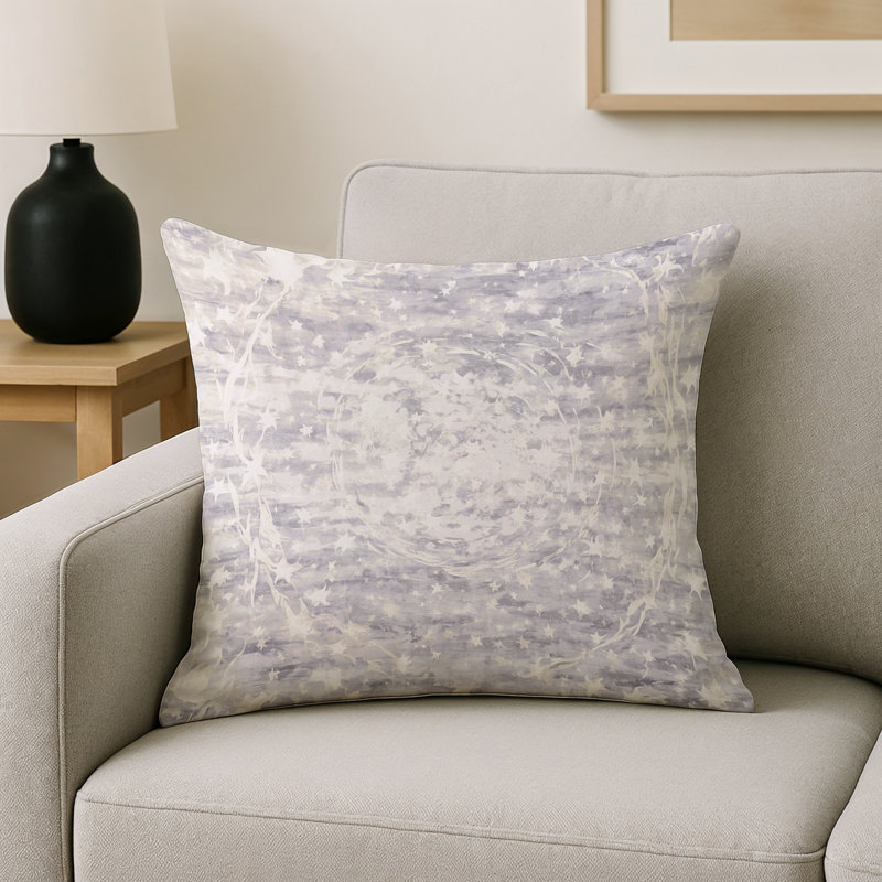 Coussin décoratif intérieur et extérieur Modern, Beige abstrait 8, Carré 16 po