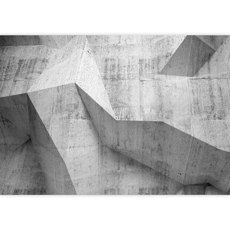 3D Effect Concrete Architecture Pattern Abstract ShapesWallpaper Murals, 100" L x 144" W