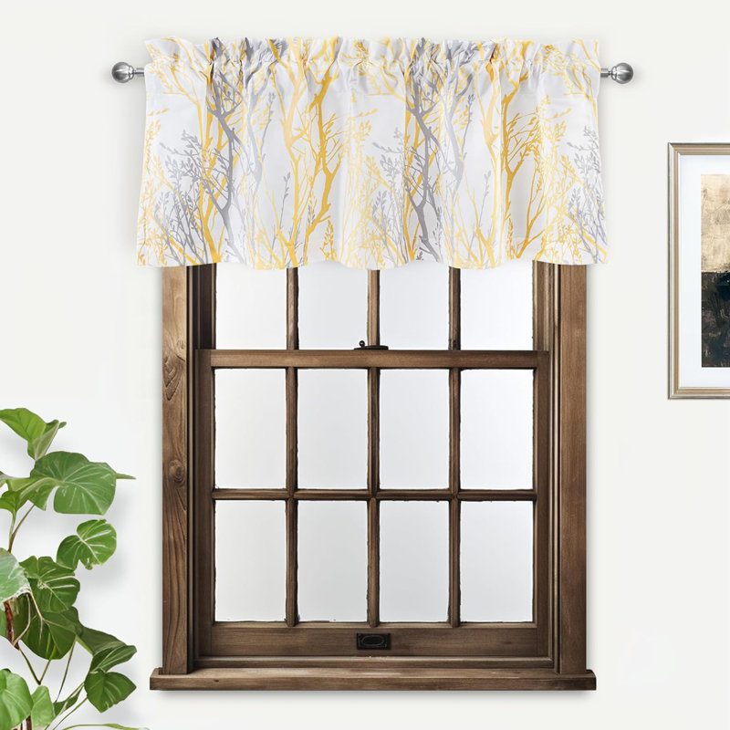Blann Branch Tailored 52'' W Window Valance in, 52" W x 18" L, Yellow