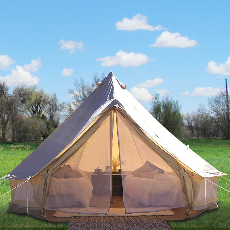 Tente cloche en toile 100% coton 5 personnes VEVOR de 9,8 pi de diamètre Tente de camping imperméable en toile avec cric