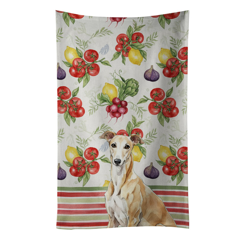 Fawn Greyhound Vegetables Kitchen Towel, Fawn Greyhound