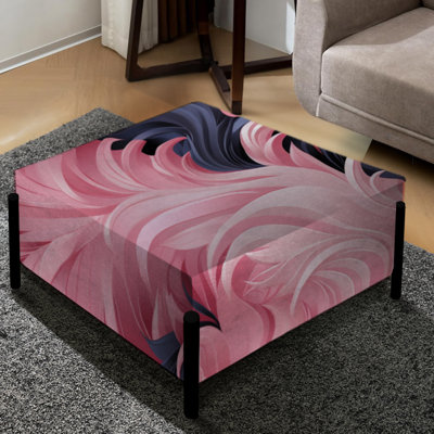 Sphynx rose en spirale - grand repose-pieds carré abstrait