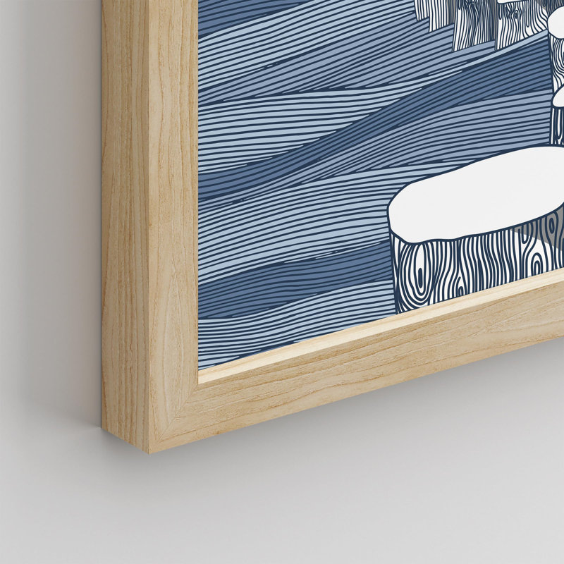 "Paysage nautique serein avec piliers de pilier" sur papier, H 10 po x l 8 po, Naturel