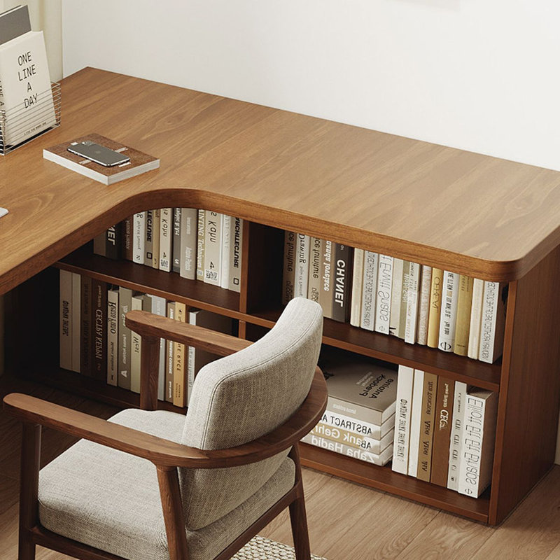 L-Shaped Solid Wood Solid Wood Executive Desk, Right Hand Return, 29.53" H x 70.87" W x 47.24" D