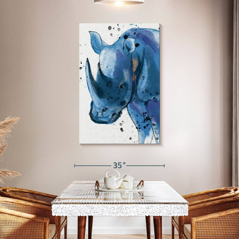 Rhinocéros bleu ronce, H 48 po x l 32 po