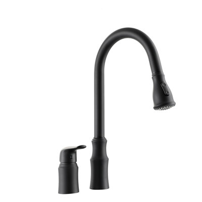 Kitchen Sink Faucet With Separate Handle, Matte Black