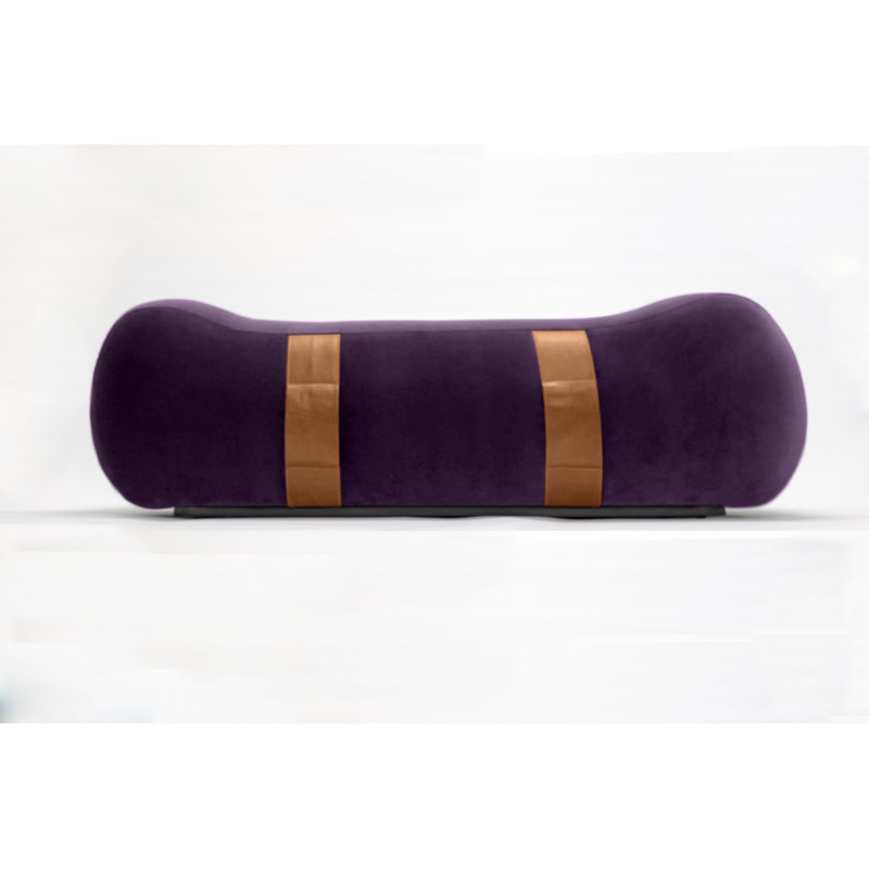 Milo Velvet Upholstered Bench, Violet