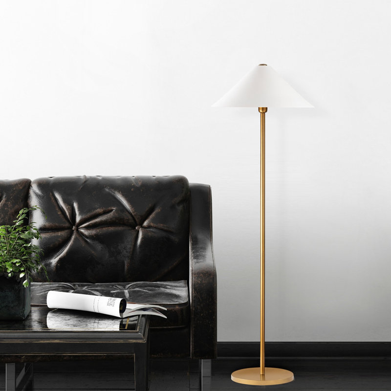 Glamorous Floor Lamp with Metal Body, 18.1 x 18.1 x 59.1 inches | E27 Socket, Max 40W | Base Plate: 12.2 x 12.2 x 0.8 inches | 6.6 ft Cable | Elegant Lighting for Living Room, Bedroom, or Office | Stylish and Functional Design
