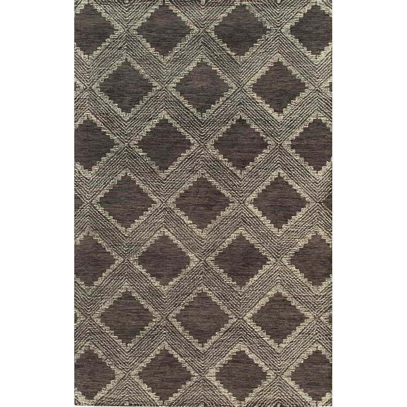 Tapis gris anthracite en laine touffeté à la main Xena Ava, Rectangle de 5 pi x 8 pi
