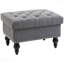 25" Fabric Upholstered Storage Ottoman For Living Room - Removable Lid, Button-Tufted Bench With Wood Legs