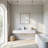47.2'' Wall-Mount Stone Resin Bathroom Sink Rectangular Vessel Sinks For Bathroom