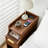 Fluted Narrow Nightstand with Charging and Drawers