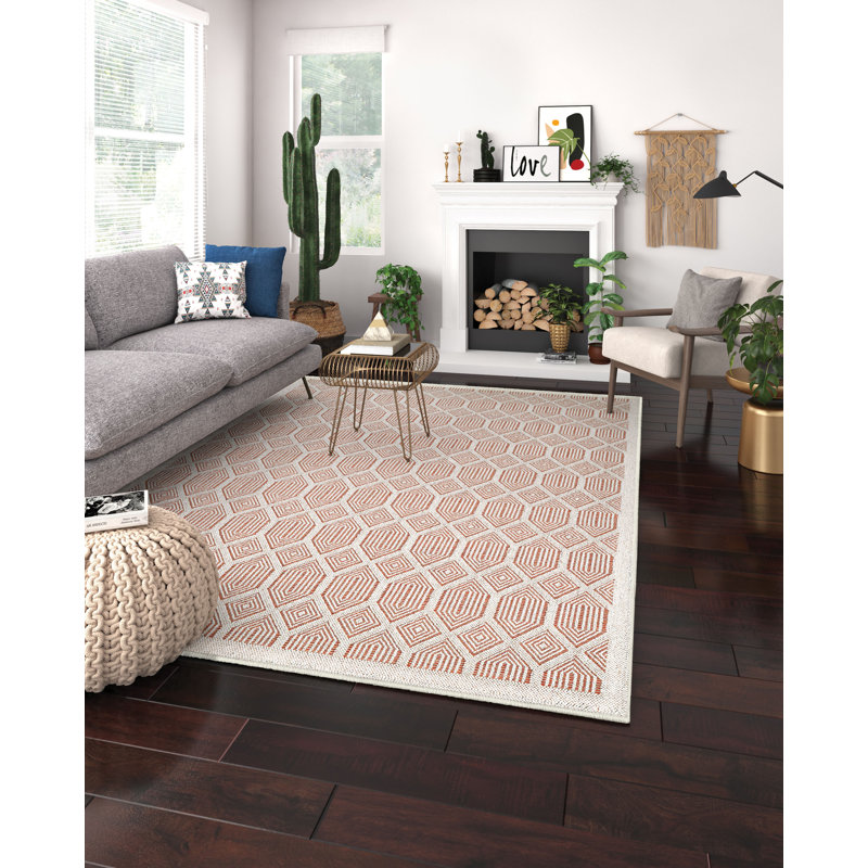 Tapis intérieur / extérieur Liguria Rapallo Umber, Ocre, 7 pi 10 po x 9 pi 10 po