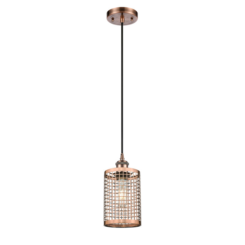 Luminaire suspendu à 1 lumière Argiro, Cuivre antique, Cuivre antique