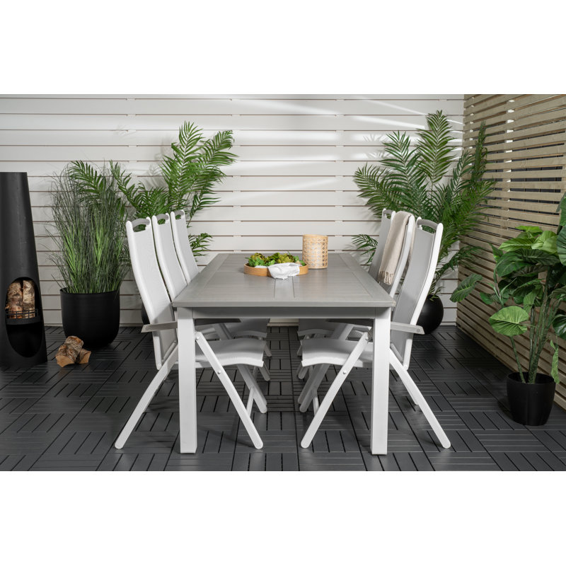 Jayesh 6 - Person Patio Dining Set with Extendable Rectangular Table