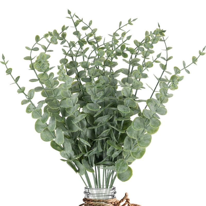 20 pièces de tiges d'eucalyptus fausses fleurs