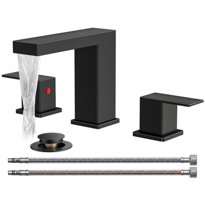 Widespread 2-handle Bathroom Faucet with Drain Assembly