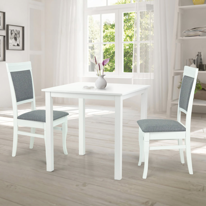 Ensemble de salle à manger L 29,5 po x l 29,5 po Marciano, Blanc / blanc