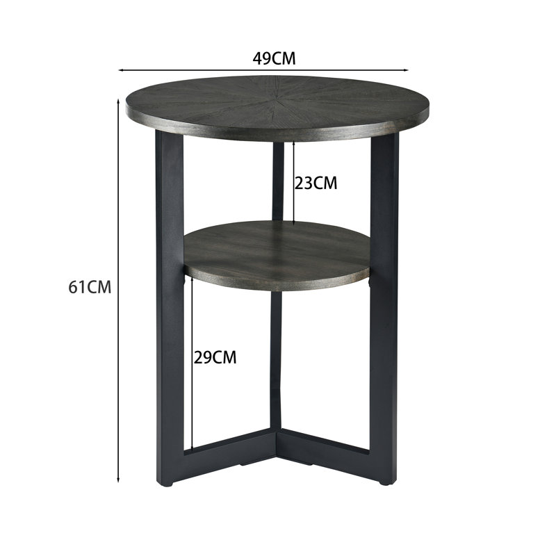 Hoyleton Frame End Table, Brushed Black
