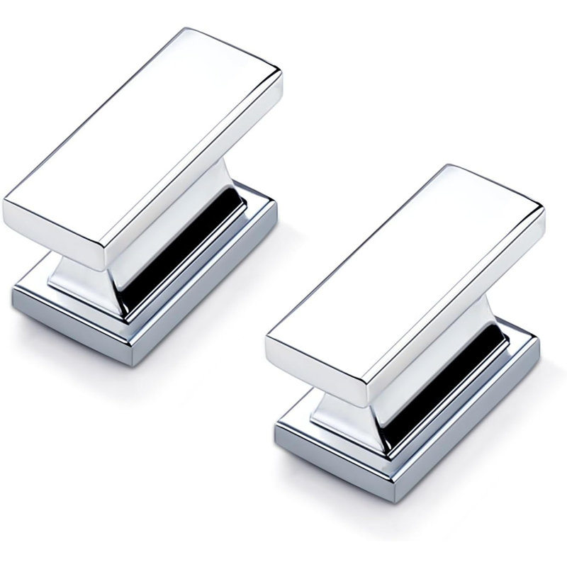Poignées de tiroir rectangulaires monotrou pour armoires de cuisine Probrico, Chrome poli