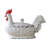 Decorative Stoneware Rooster Container with Lid and Distressed Finish