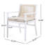 Ensemble de 2 chaises de salle à manger d'extérieur, fauteuil de patio en bois d'acacia avec dossier en corde et coussin hydrofuge, structure blanche, capacité de poids de 400 lb