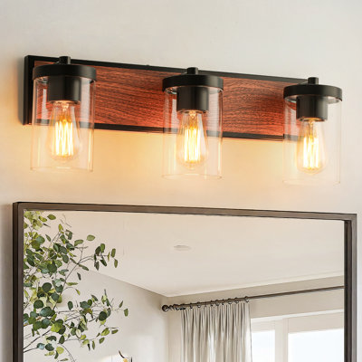 Cleofas 3-Light Bathroom Vanity Light Fixture with Clear Glass Shade