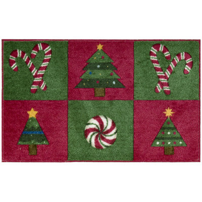 Tapis de zone vert/rouge 6 pi 6 po x 2 pi Verlene