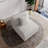 Milbrey Upholstered Beige Corduroy Armless Accent Chair with Pillow Back and Solid Wood Legs-574672835-595439994