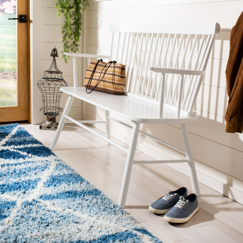Solid Wood Bench, White