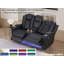 Canapé inclinable en cuir avec consoles de rangement et haut-parleurs Bluetooth Tayeba-106485157