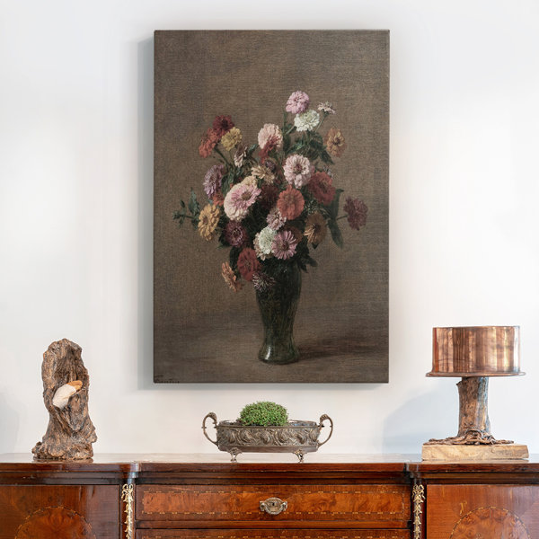 Charlton Home® Vintage Floral Print XII Framed On Canvas Print | Wayfair
