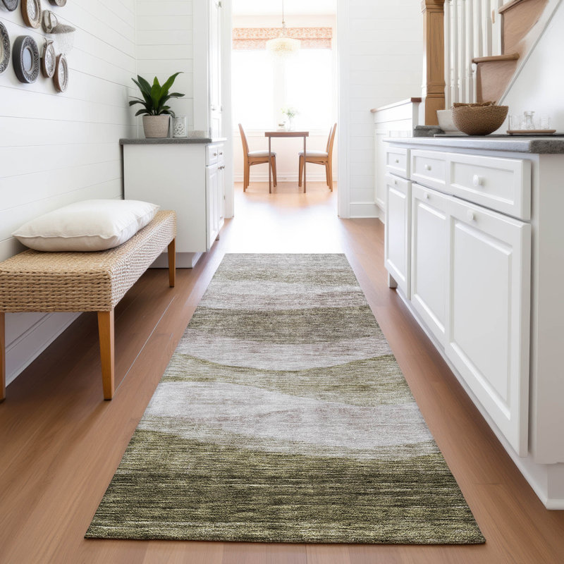 Premium Machine Washable Krause AMF1141 Swirls Rug, Tapis de couloir 2 pi 3 po x 7 pi 6 po