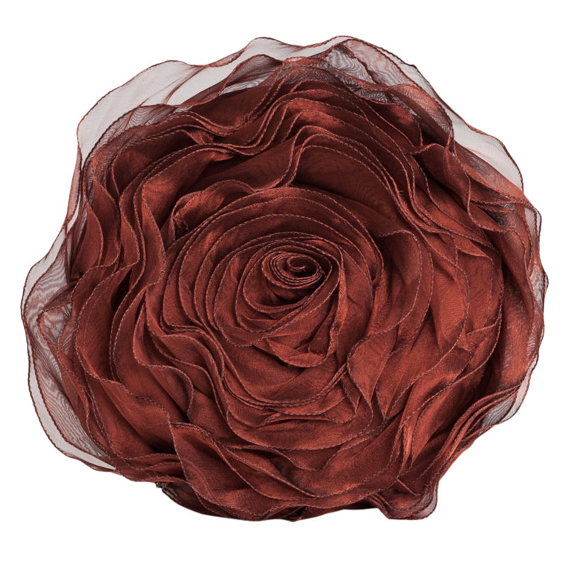 Rose Collection Solid Colour Reversible Throw Pillow, Burgundy, 16" H x 16" W