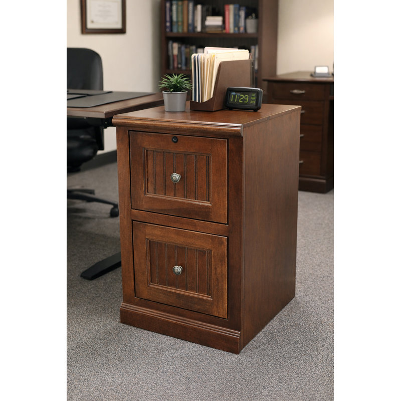 18.25 " Wide 2 Solid Wood Vertical Filing Cabinet, Havana Gold