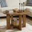 Solid Wood Floor Shelf Coffee Table with Storage