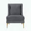 Fauteuil à oreilles à point de diamant, tissu chenille et pieds en métal doré-1669940868