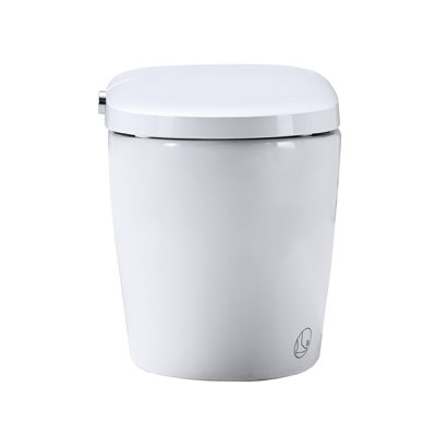 Ceramic Smart Toilet, Night , Auto Flush, Silent Slow Down. 18.93In Height, 23.62In Package Height Toilet Bidet , Seat Heat, Foot Sensor Flush. White Ceramic, Self-Cleaning Nozzle