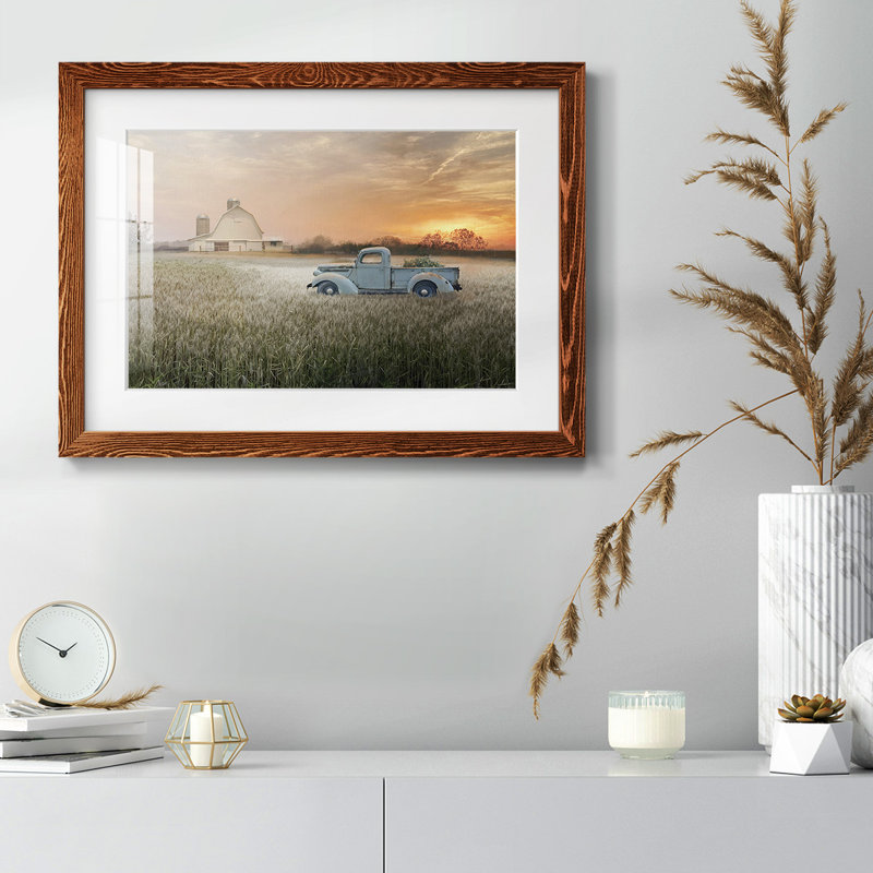 Evening Farm - impression de cadre photo unique, Érable, H 28 po x l 42 po x P 1,5 po