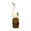 Figurine de cygne en bois blanc vieilli, de style marin côtier, posée sur un pieu de quai, hauteur 27,3 cm (10,75 pouces).-965206571