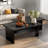 Modern Rectangle Coffee Table Set With Modular L-shape Design-1553082770
