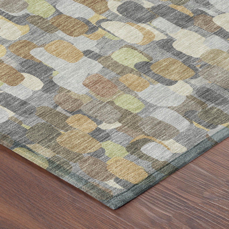 Machine Washable Indoor/Outdoor Chantille ACN2451 Casual Rug, Gray, 3' x 5'