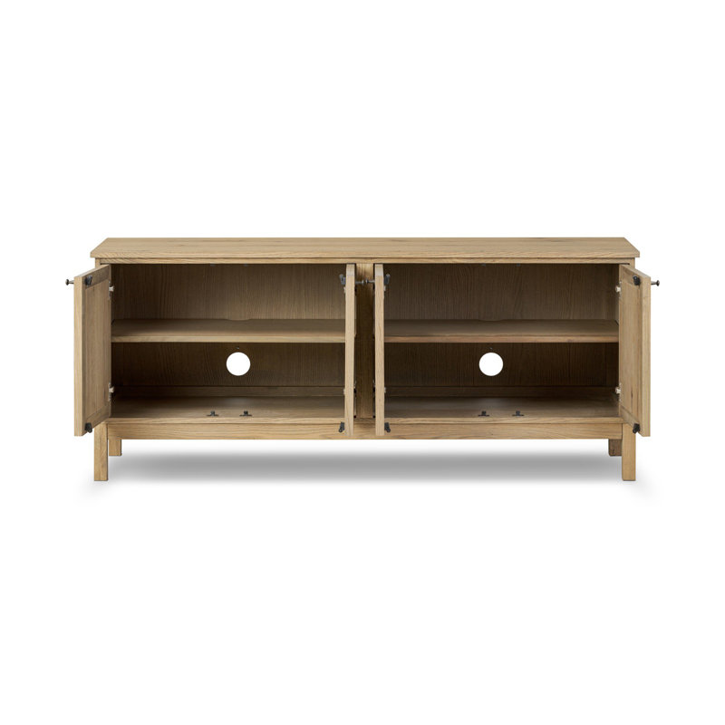 Alessio Media Console, Aged Natural Oak