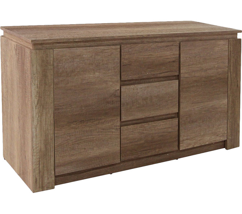 Allred 119cm Wide 3 Drawer Sideboard, Oak